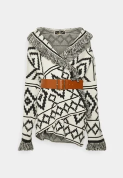 Elisabetta Franchi Womens With Belt - Cardigan - Burro/Nero -Esprid Shop 3ccf8dadac0a4861ab0deb6f3e6a0fd4 scaled