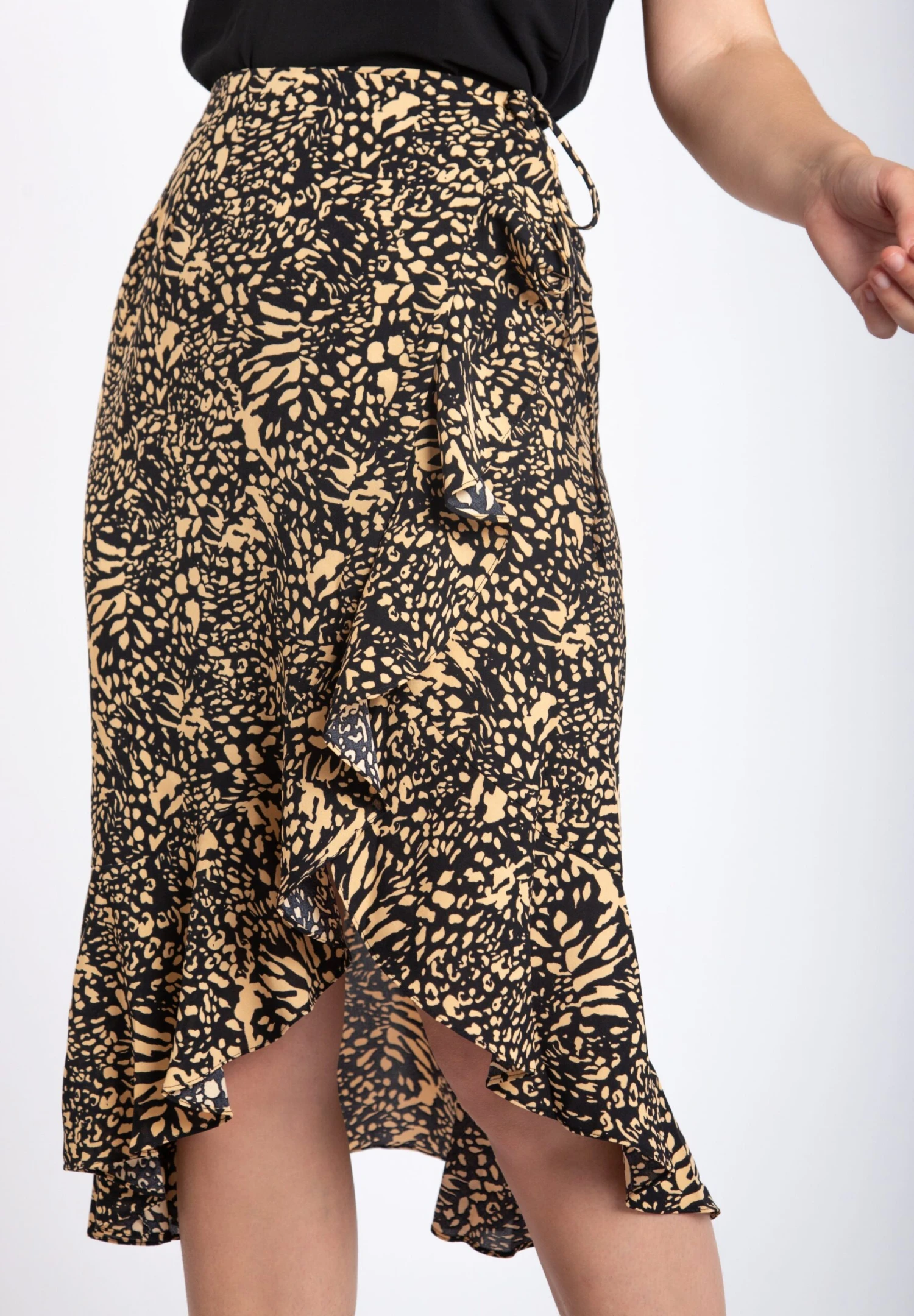 Ruffle - A-Line Skirt - Beige 1 Ruffle - A-Line Skirt - Beige