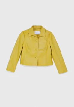 Cropped - Leather Jacket - Light Yellow -Esprid Shop 459ea814d96e472697fe826330c8db91 scaled