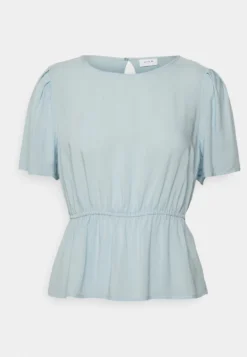 Vitrine O Neck Peplum- Blouse - Kentucky Blue