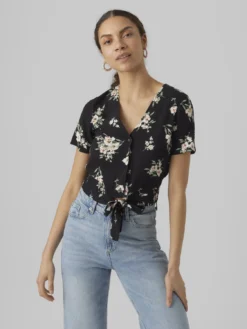 Vero Moda Vmeasy Tie - Blouse - Black/Multi-Coloured