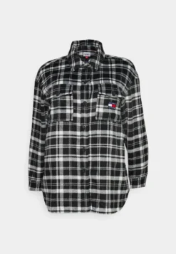 Tommy Jeans Curve Check Overshirt - Button-Down Blouse - Black -Esprid Shop 5f332ab8ee774357a7272e3319e3dc58 scaled