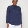 Katazrina - Button-Down Blouse - Navy/Cream