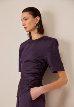 Materiel Gathered Waist Blouse - Blouse - Deep Purple