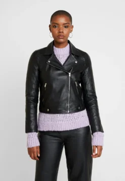 Selected Femme Slfkatie Noos B - Leather Jacket - Black