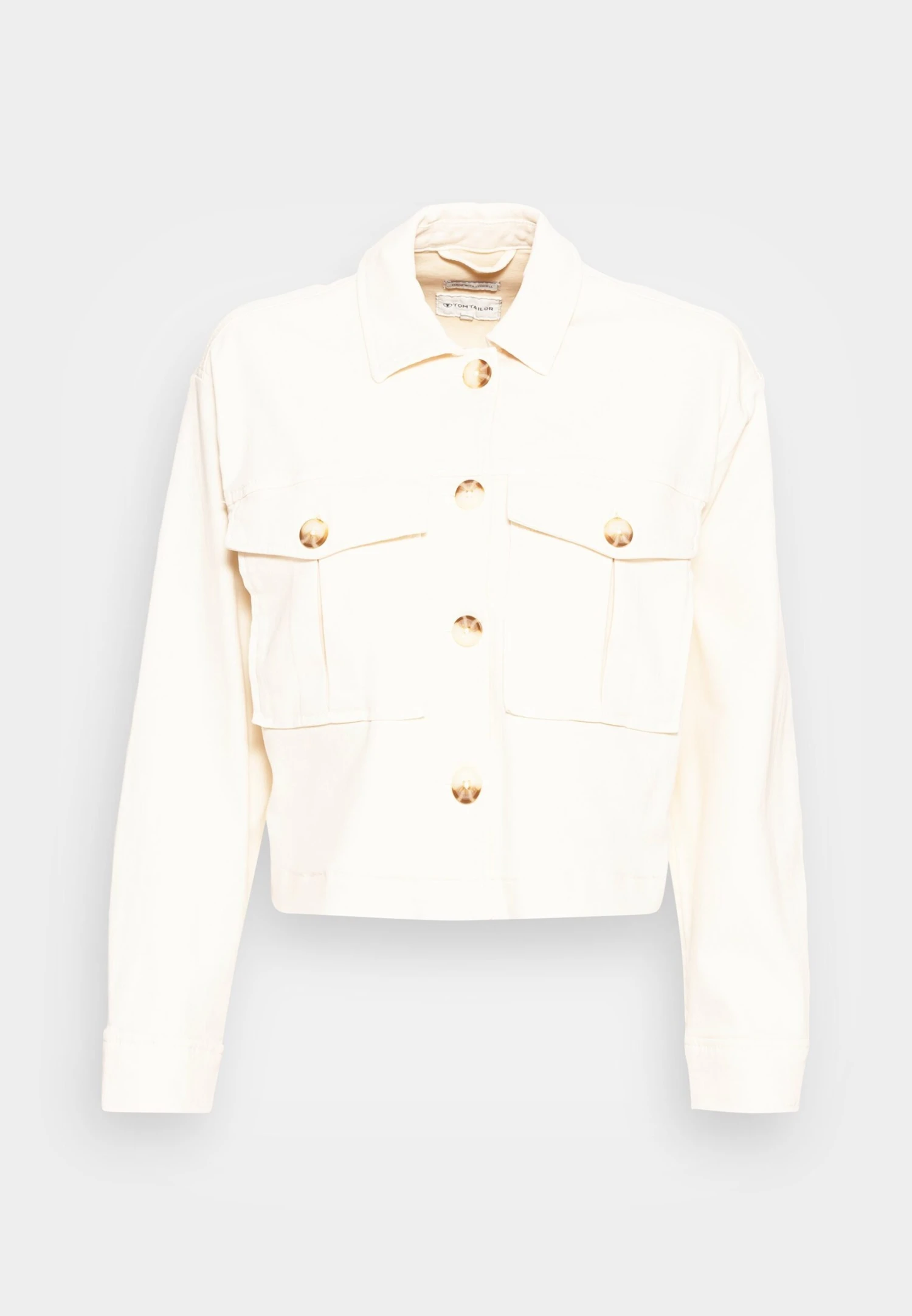 Tom Tailor Modern Cropped Jacket - Denim Jacket - Soft Neutral Beige 4 Tom Tailor Modern Cropped Jacket - Denim Jacket - Soft Neutral Beige - Image 4