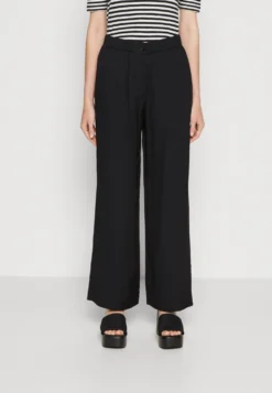 Marc O'Polo Pants Wide Leg Elastic Waistband Patch Pocket - Trousers - Black