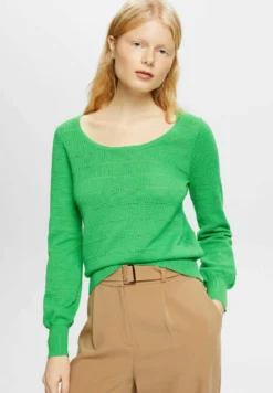 Edc By Esprit In Pointelle-Optik - Jumper - Green