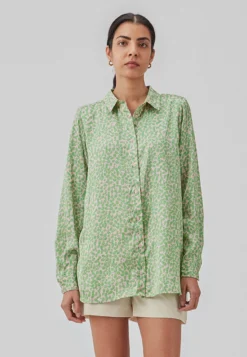 Modström Clarke Print Shirt - Button-Down Blouse - Classic Green