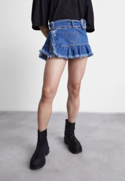 Fringed Mini Unisex - Denim Skirt