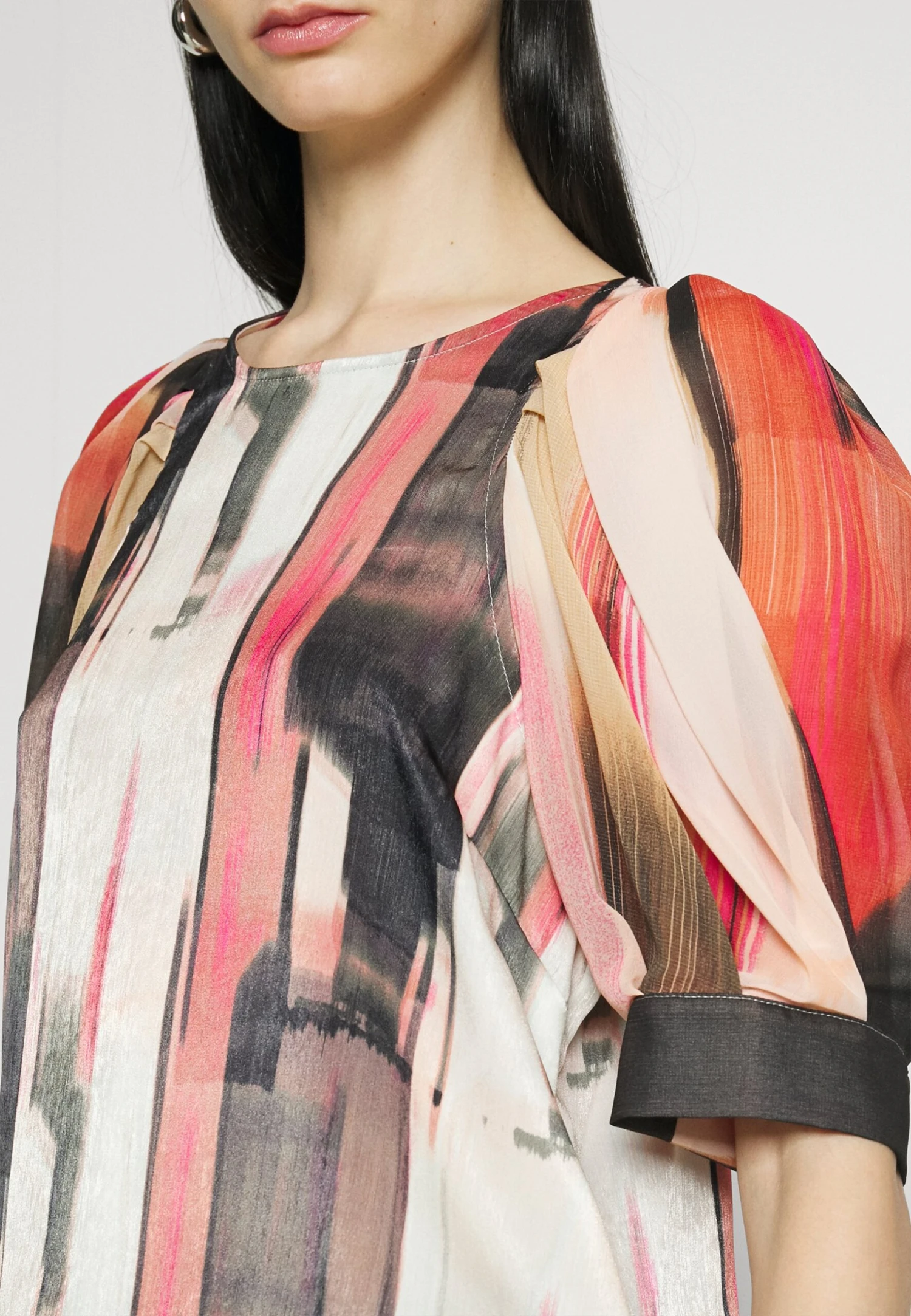 DKNY 3/4 Mix Media - Blouse - Amalfi Pink/Pristine Multi 5 DKNY 3/4 Mix Media - Blouse - Amalfi Pink/Pristine Multi - Image 5