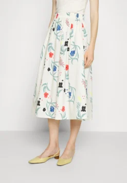 Marimekko Garrel Herbaario Skirt - A-Line Skirt - White/Green/Blue/Red