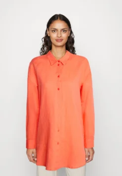 ESPRIT Button-Down Blouse - Coral Orange