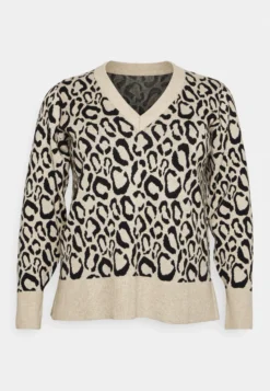 V Neck Top- Jumper - Natural Melange/Black -Esprid Shop b17c56a560a347aeb25e2be73112a008 scaled