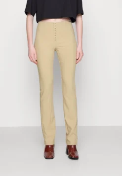 Calvin Klein Jeans Slim Fit High Waist Pants - Trousers - Travertine