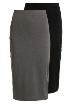 Even&Odd 2 Pack - Pencil Skirt - Black/ Grey