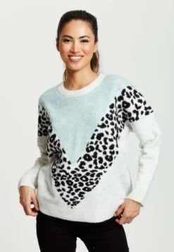 Liquorish Animal Layered - Jumper - White