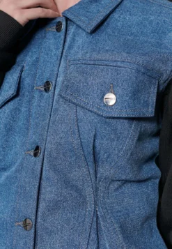 With Tapered - Denim Jacket - Mid Blue Wash