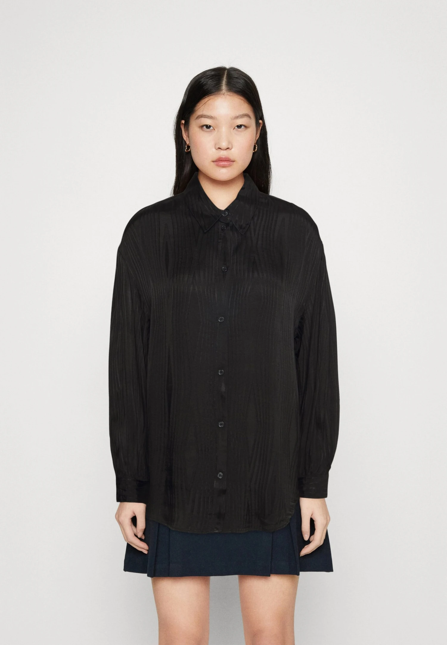 Monki Button-Down Blouse - Black 1 Monki Button-Down Blouse - Black