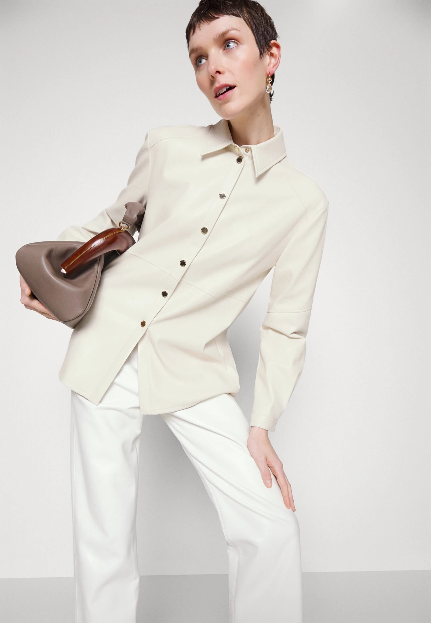 Patrizia Pepe Camicia - Button-Down Blouse - White 4 Patrizia Pepe Camicia - Button-Down Blouse - White - Image 4