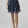 Vero Moda Vmsmilla Short Frill Skirt - A-Line Skirt - Night Sky/Vega