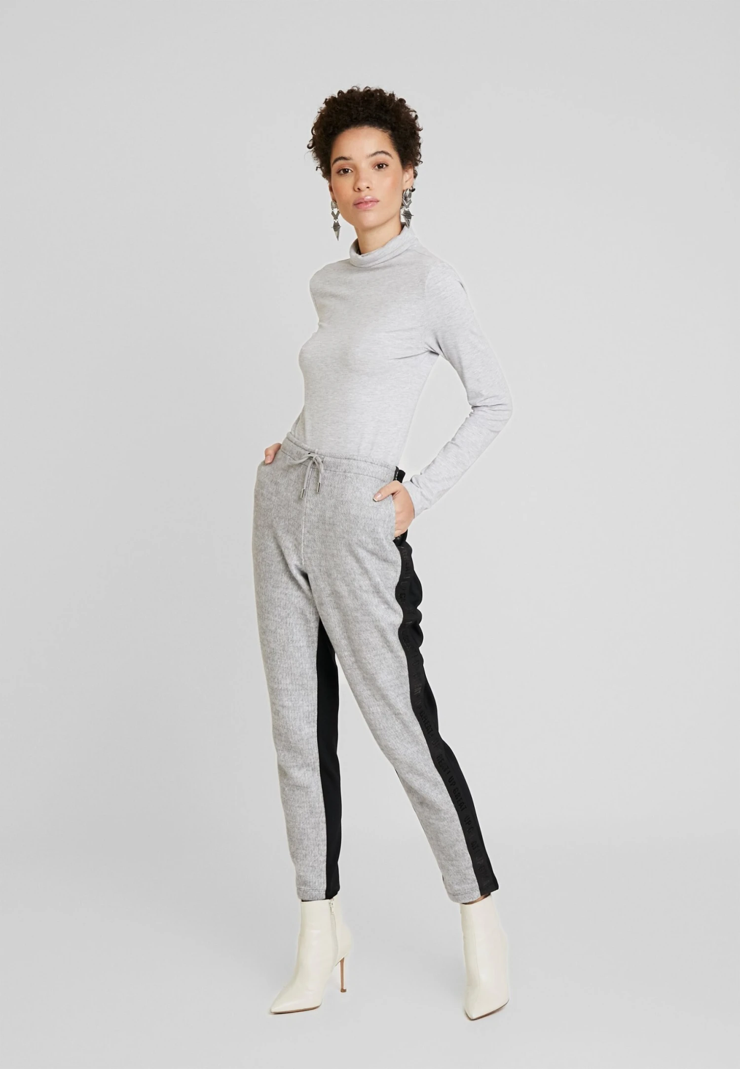 CARTOON Trousers - Light Grey Melange 2 CARTOON Trousers - Light Grey Melange - Image 2