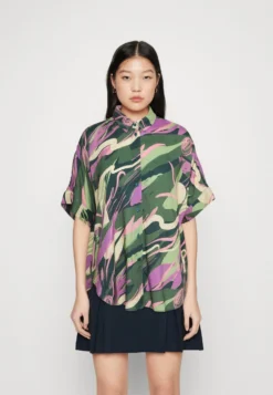 Monki Button-Down Blouse - Green